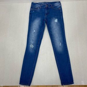 Old Navy The Rock Star Mid-Rise Distressed Blue Jeans